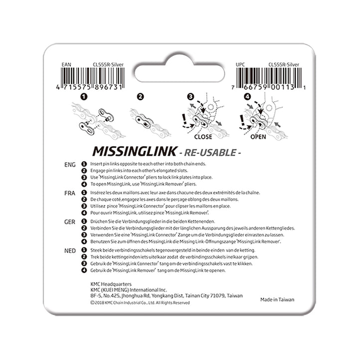 KMC MissingLink Connectors 11R(Reusable) Silver