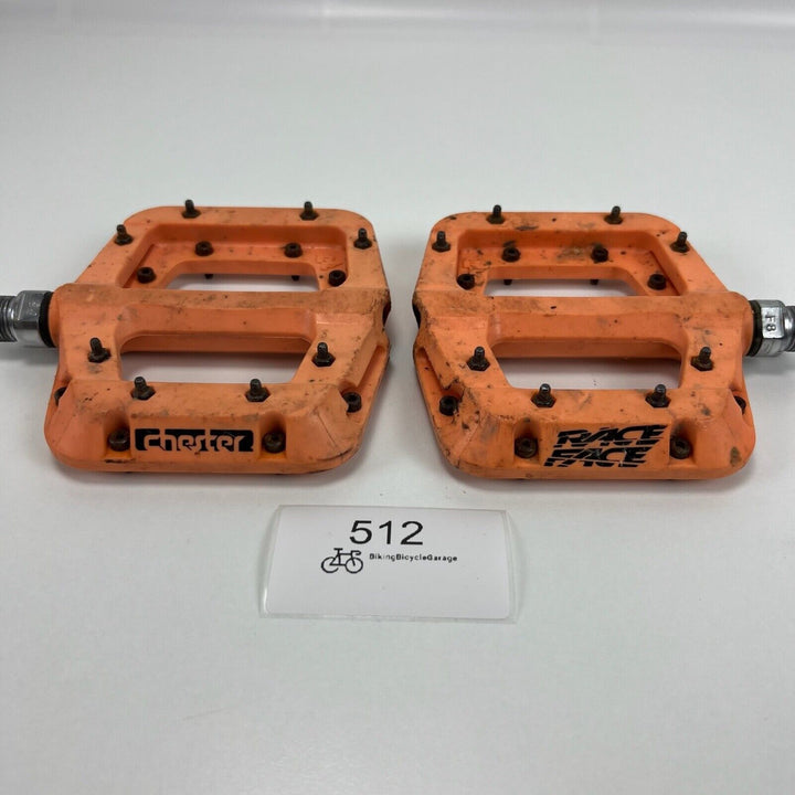 Race Face Chester Pedals Platform Flat MTB Bike - Orange