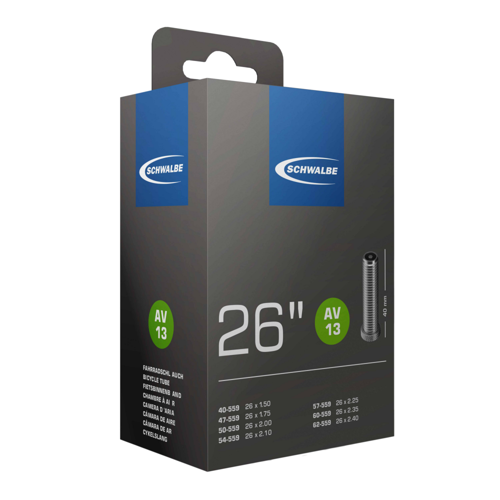 Schwalbe AV13 40mm Schrader Tube, 26 x 1.5 - 2.5