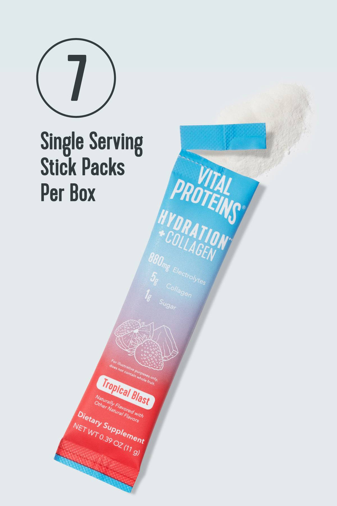 Vital Proteins Hydration + Collagen Tropical Blast Stick Pack Box 7ct