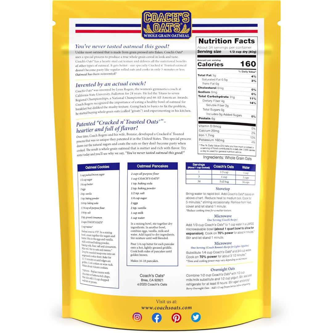 Coach's Oats Oatmeal 48oz