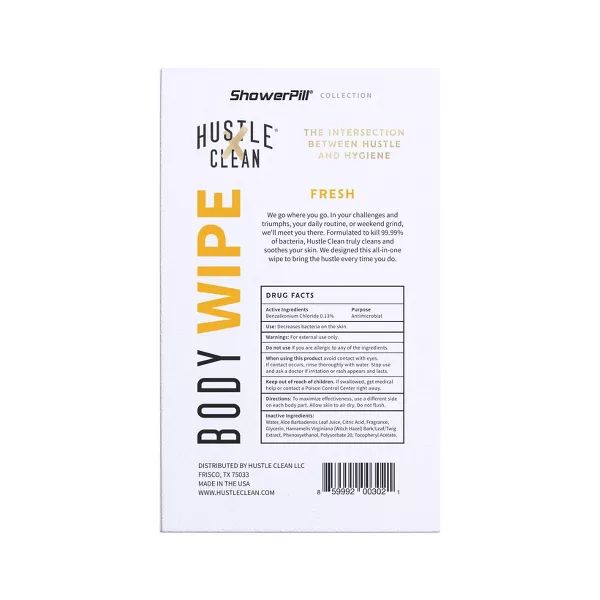 Hustle Clean Body Wipe 10pk Fresh Scent
