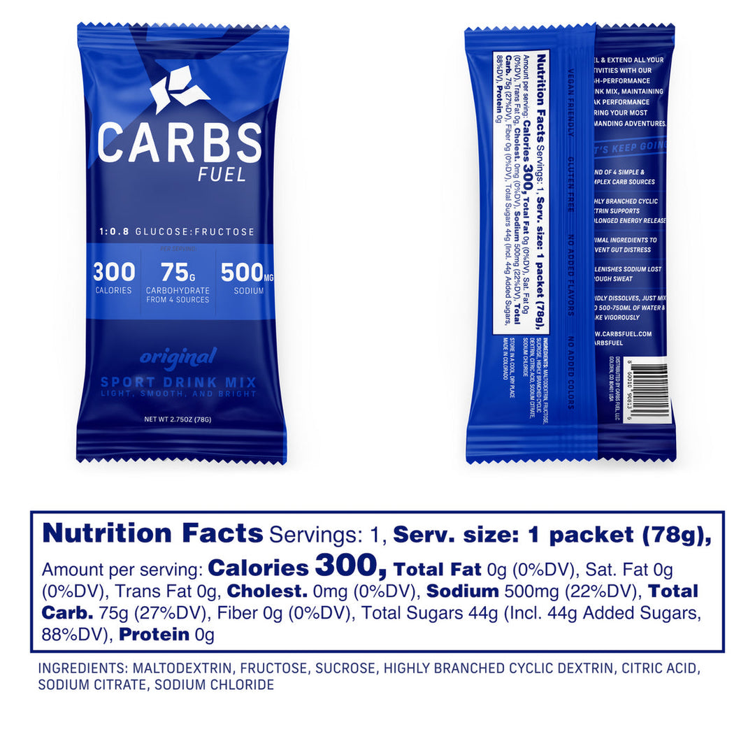 Carbs Fuel Original Sport Drink Mix 75g Sachets Box of 30