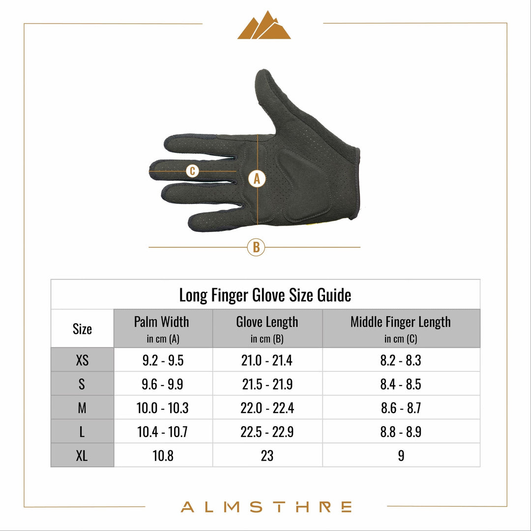 Almsthre Padded Full Finger Glove Midnight Black S