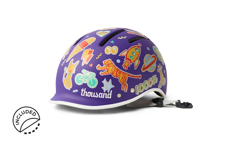 Thousand JR Kids Helmet, Party Purple