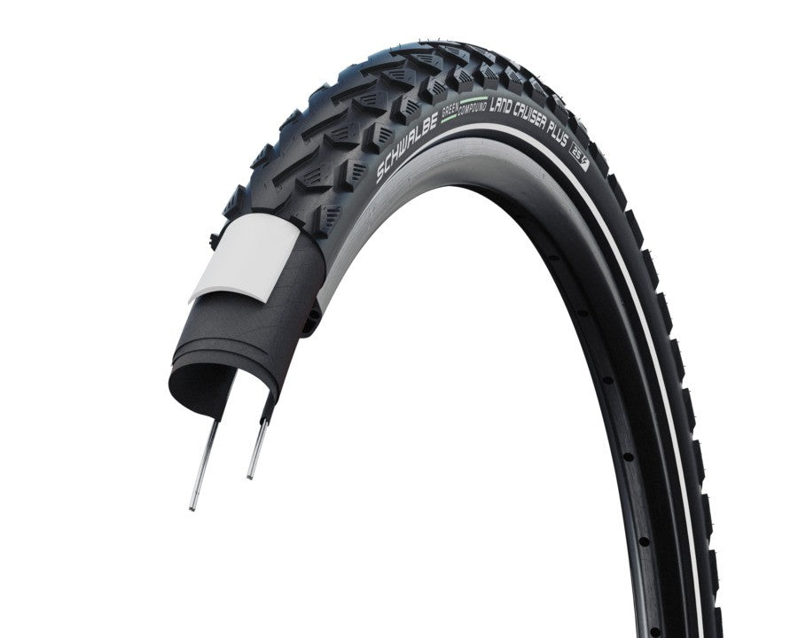 Schwalbe Land Cruiser Plus Tire, PunctureGuard, Wire, Black/Reflective - 26x2.00