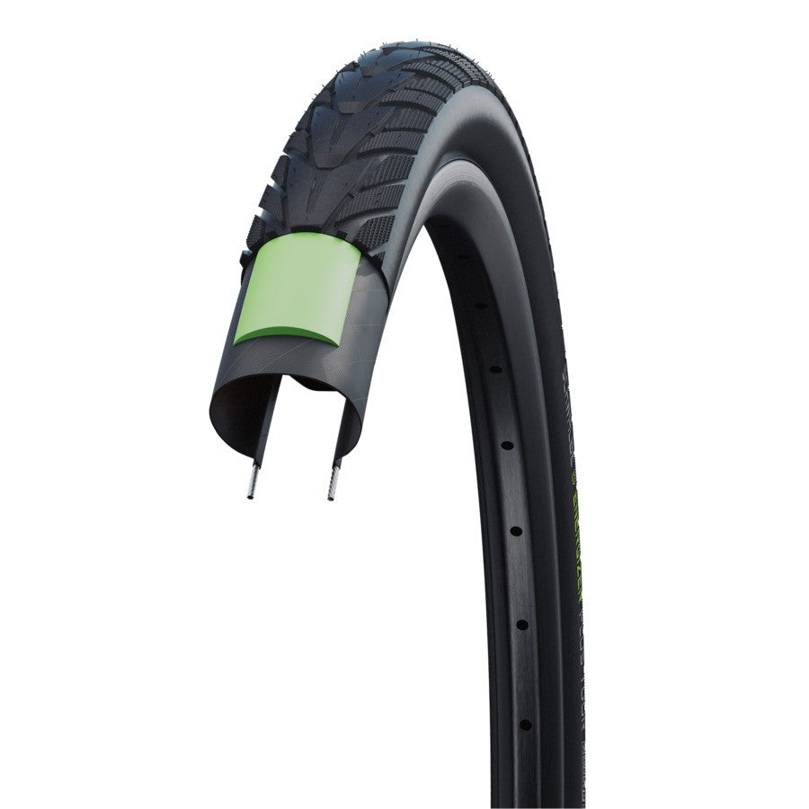 Schwalbe Energizer Plus Tire, GreenGuard, Addix E, Wire, Black/Reflective - 700x45C