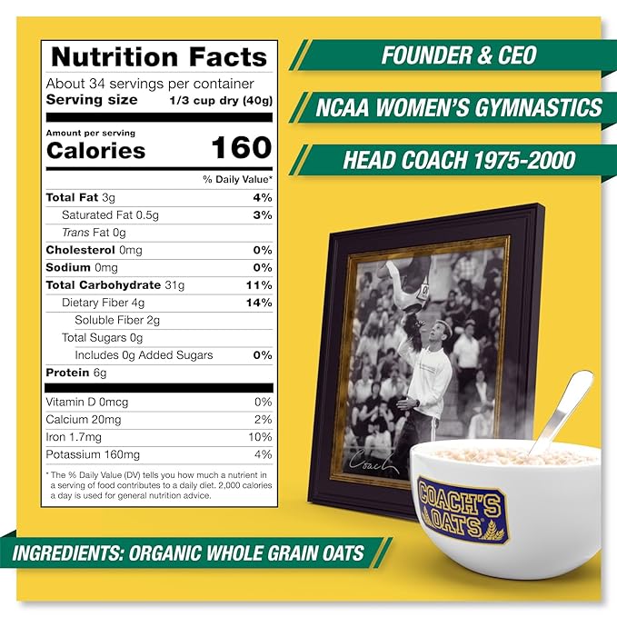 Coach's Oats Organic Oatmeal 48oz