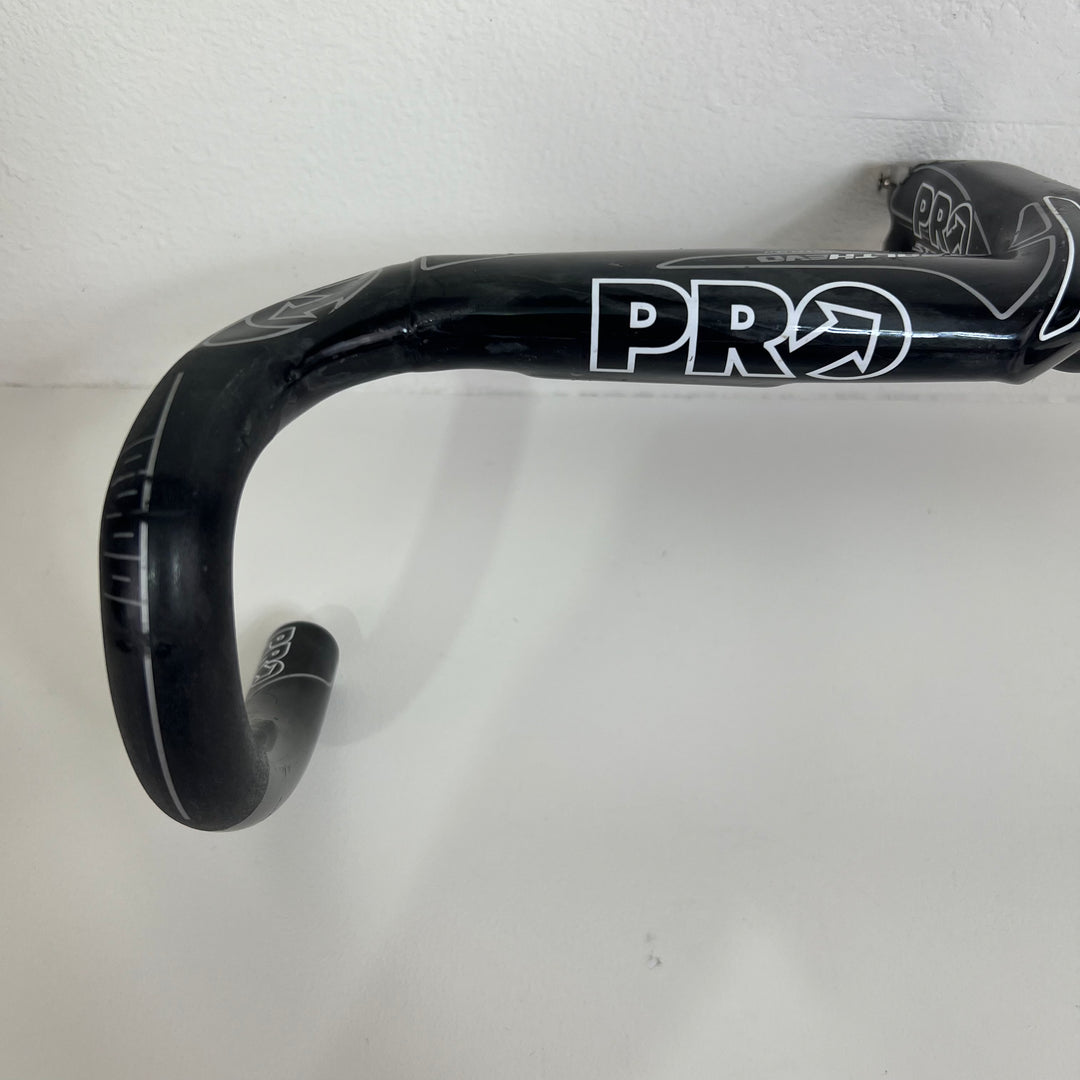 Used Shimano PRO Stealth Evo Carbon Fiber Integrated Handlebar, 112 mm, 42cm, 391g