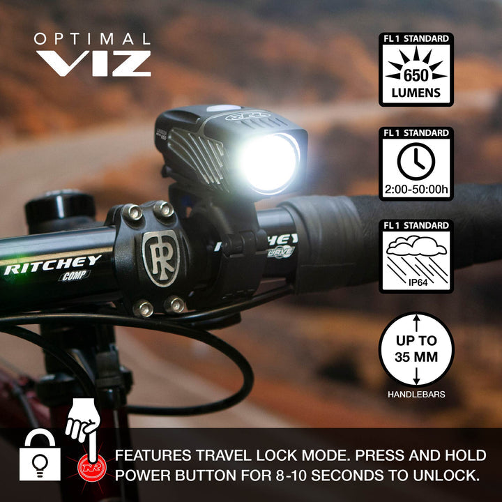 NiteRider Lumina Micro 650 / Vmax+ 150 Light Set