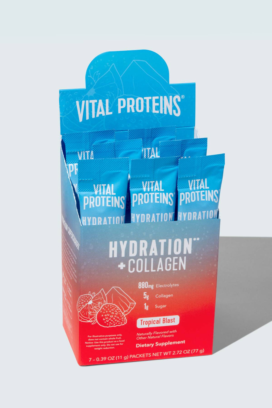 Vital Proteins Hydration + Collagen Tropical Blast Stick Pack Box 7ct