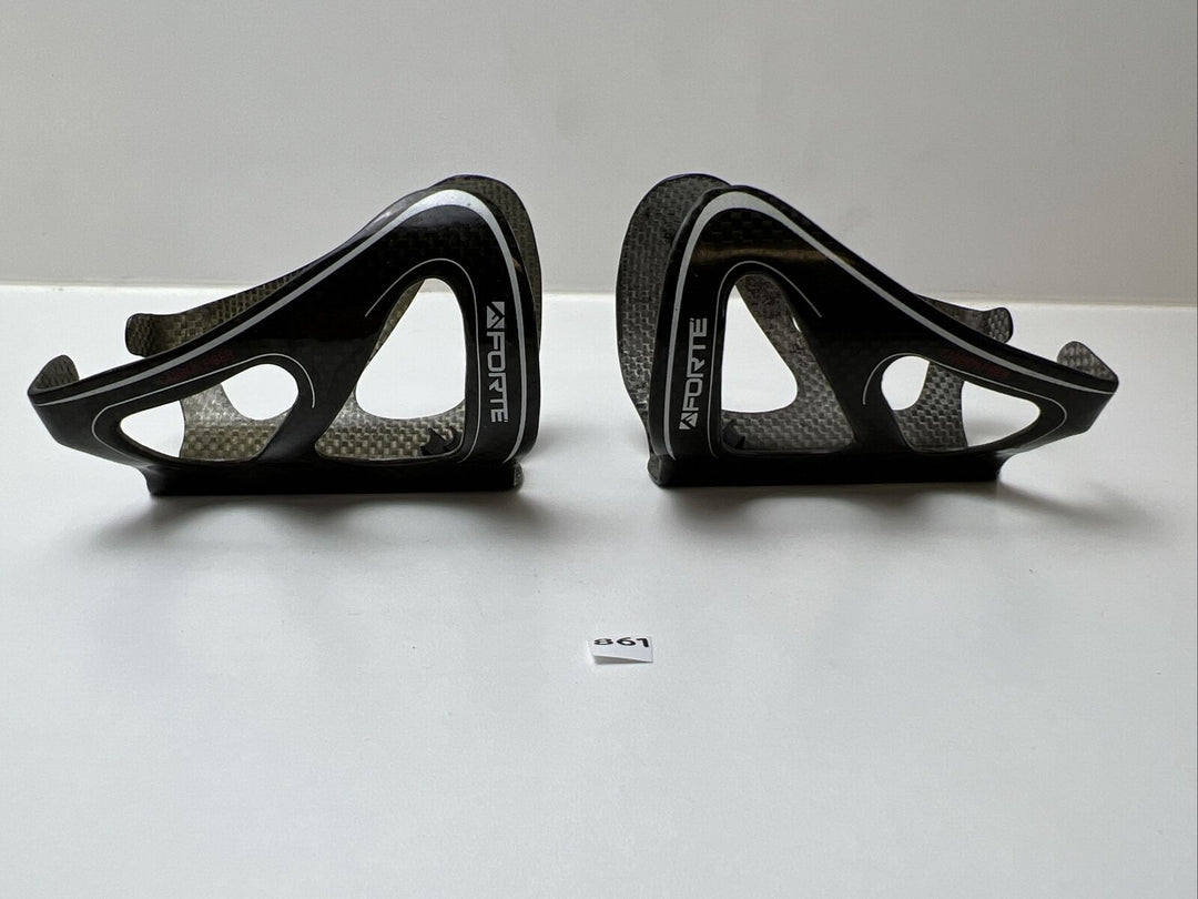 (2) Pair Forte Carbon Bottle Cages Glossy Black 59g