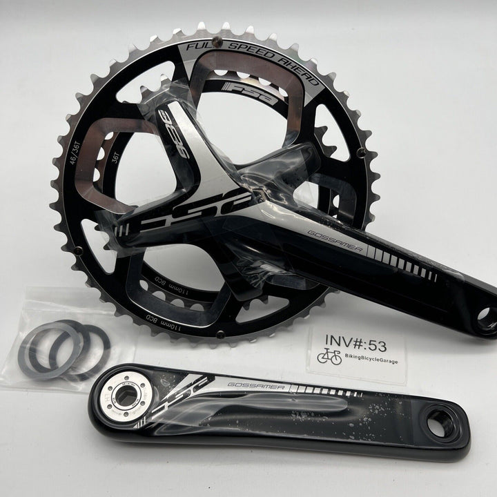 NEW FSA Gossamer Pro Compact Crankset 10/11-Speed 172.5mm ABS 46/36t BB386 Evo