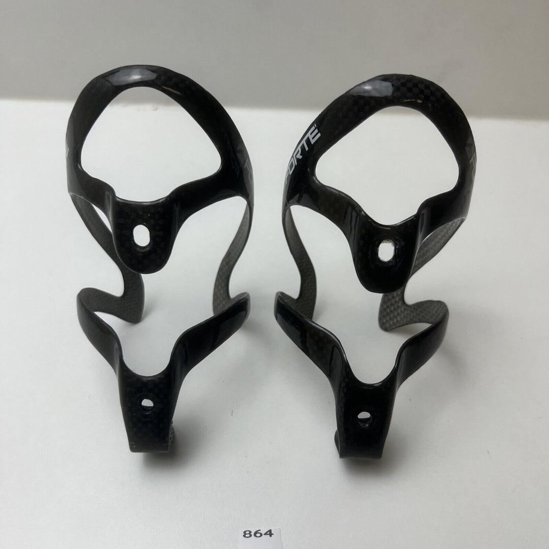 (2) Pair Forte Carbon Bottle Cages Glossy Black 50g