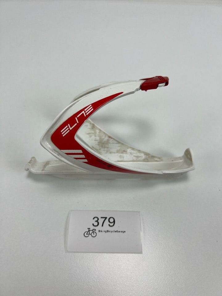 Elite Custom Race Road Bike MTB Bicycle Water Bottle Cage - White / Red