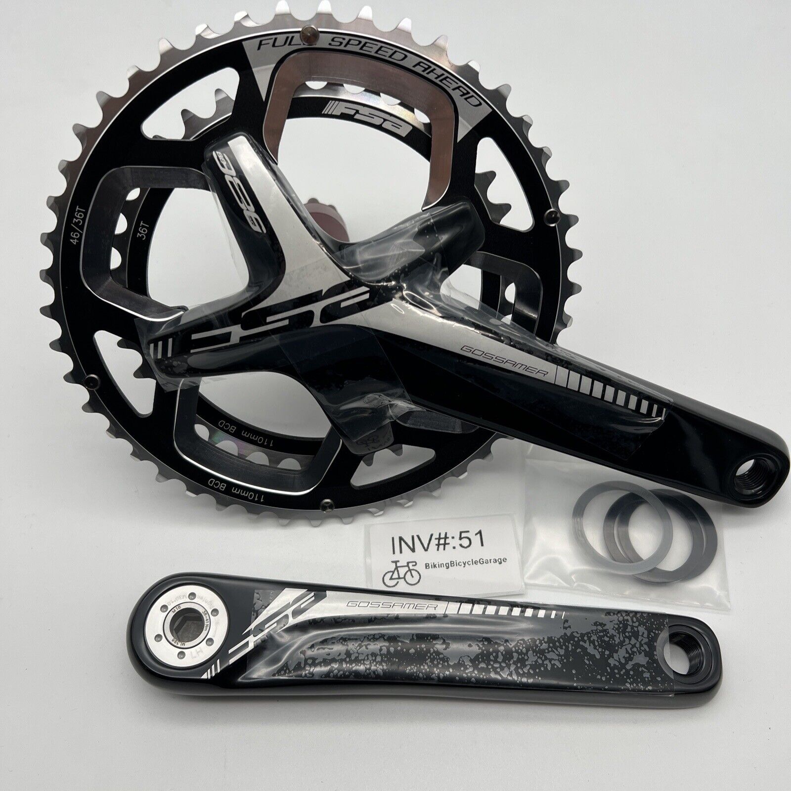 NEW FSA Gossamer Pro Compact Crankset 10 11 Speed 175mm ABS 46 36t BB386 Evo