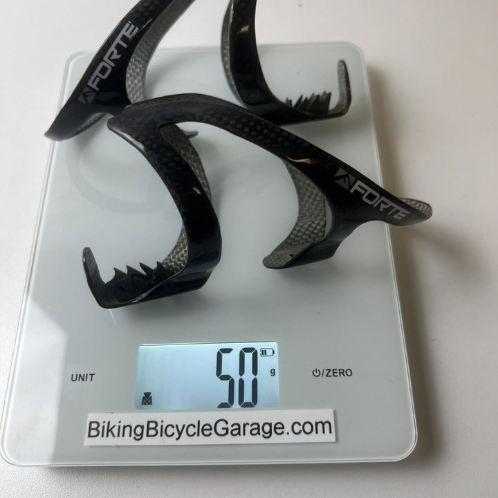 (2) Pair Forte Carbon Bottle Cages Glossy Black 50g