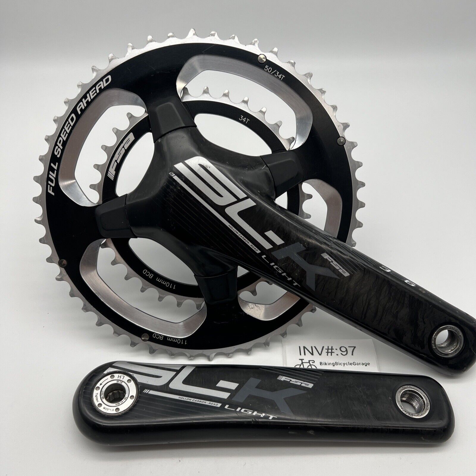 FSA SL-K Hollow Carbon Road Crankset, 10/11 Speed, 50/34T, 170mm BB386EVO  BB30