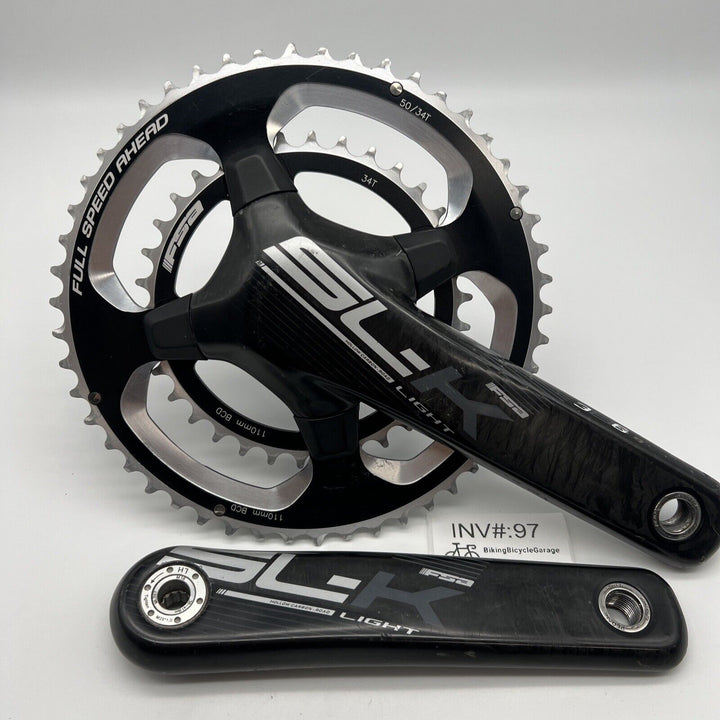 FSA SL-K Hollow Carbon Road Crankset, 10/11 Speed, 50/34T, 170mm BB386EVO BB30