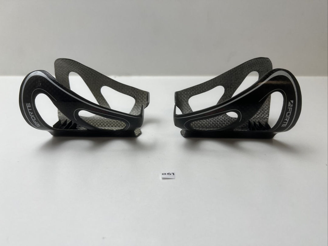 (2) Pair Forte Carbon Bottle Cages Glossy Black 59g