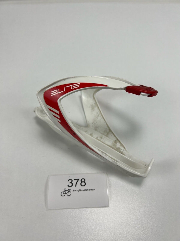 Elite Custom Race Road Bike MTB Bicycle Water Bottle Cage - White / Red