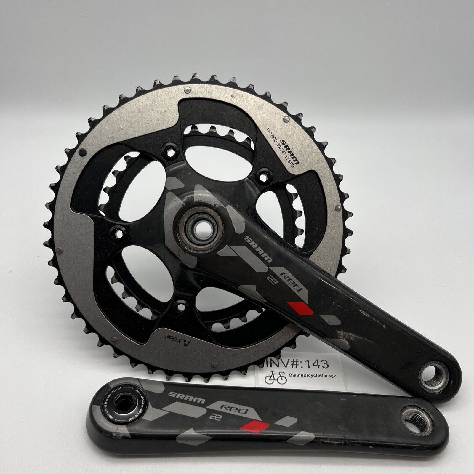 SRAM Red 22 GXP 110 BCD 50 34t 11 Speed Carbon Bike Crankset 574g 175m BikingBicycleGarage