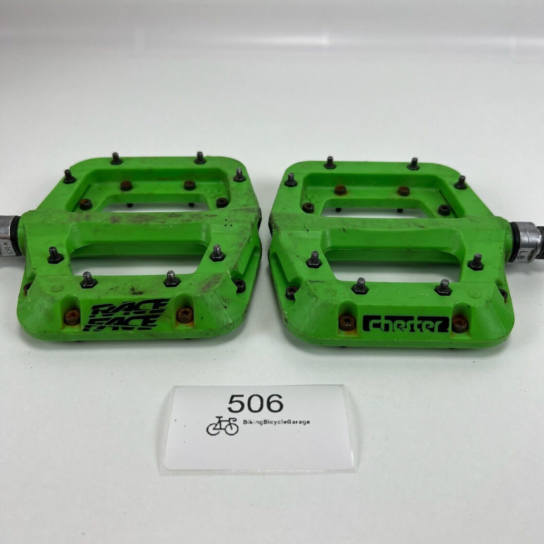 Race Face Chester Pedals Platform Flat MTB Bike - Green