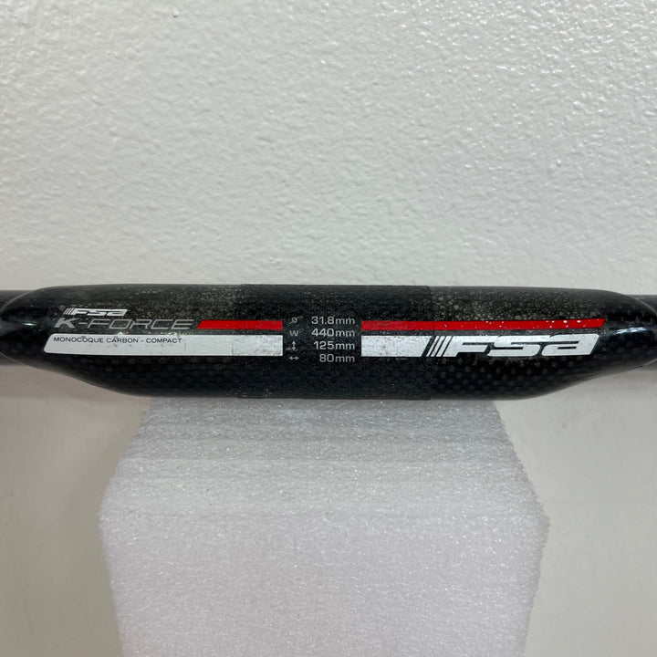 Used FSA K-Force Carbon Fiber Road Handle Bar, 31.8mm, 44cm, 209g