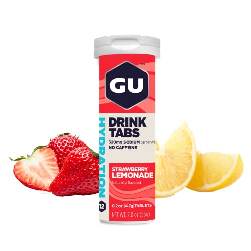 GU Hydration Drink Tabs 8 Tube Box Strawberry Lemonade