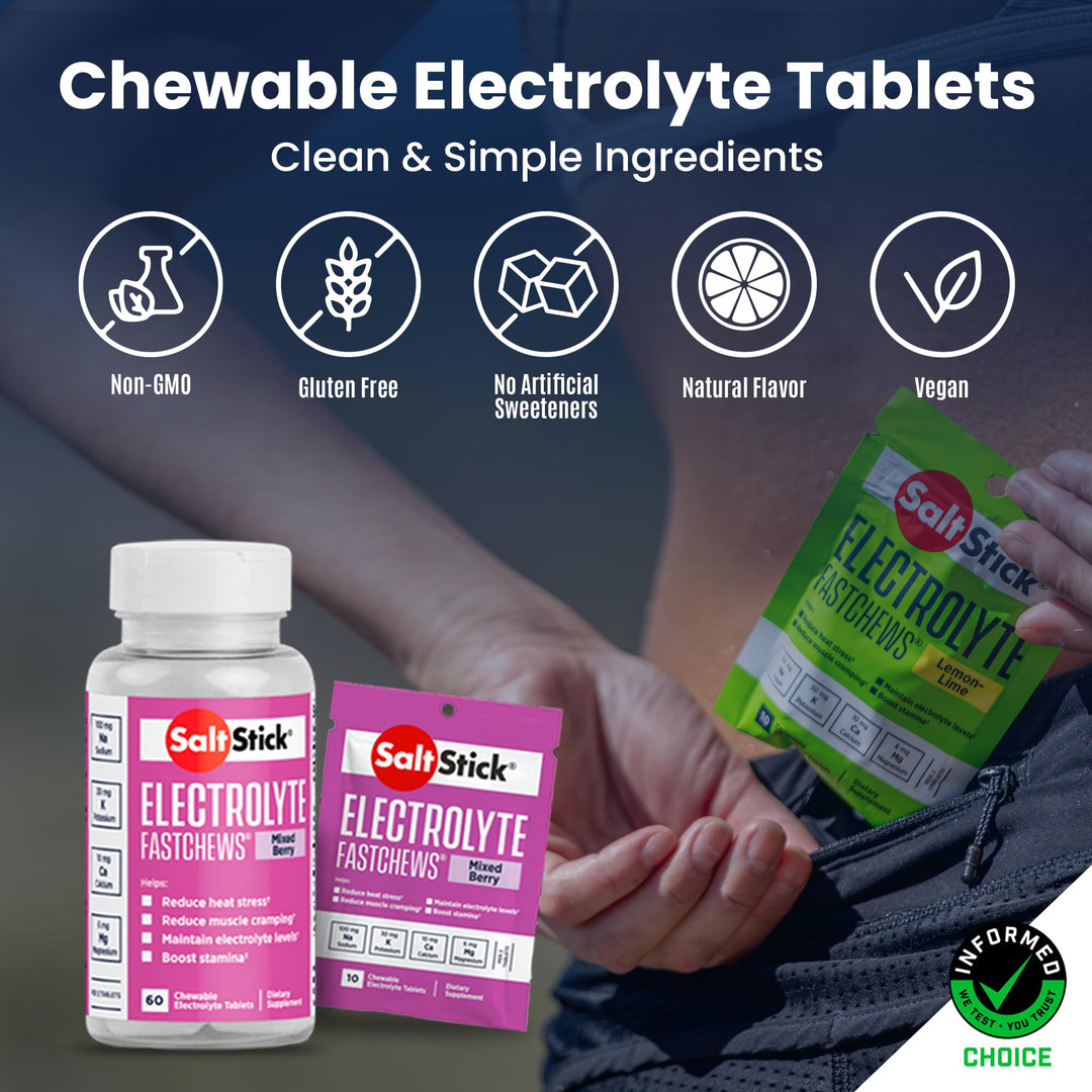 SaltStick FastChews 60ct Bottle Mixed Berry