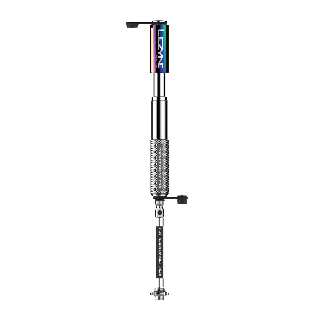 Lezyne Pocket Drive Pro Hand Pump, Neo Metallic / Gloss Silver