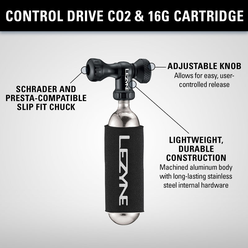 Lezyne Control Drive Co2 With 16G Cartridge Gloss Black