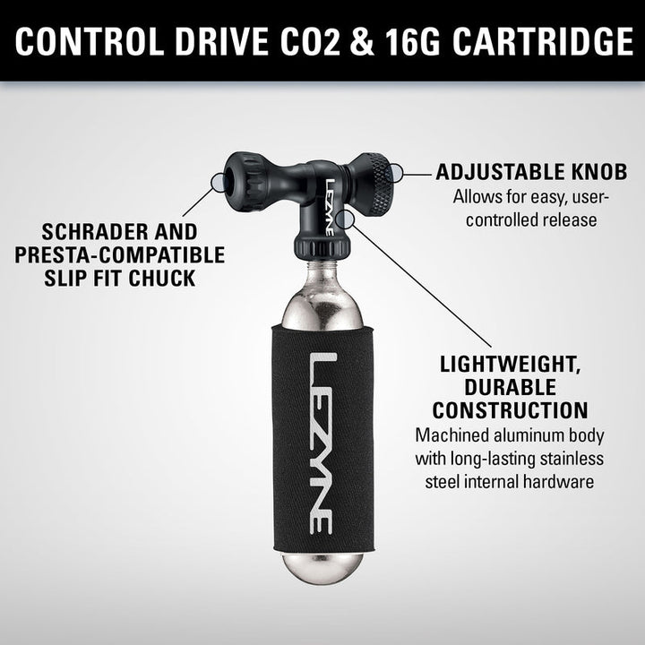 Lezyne Control Drive Co2 With 16G Cartridge Gloss Black