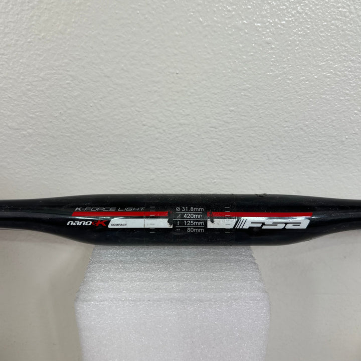 Used FSA K-Force Compact Handlebar Carbon Fiber, 31.8mm, 42cm, 190g