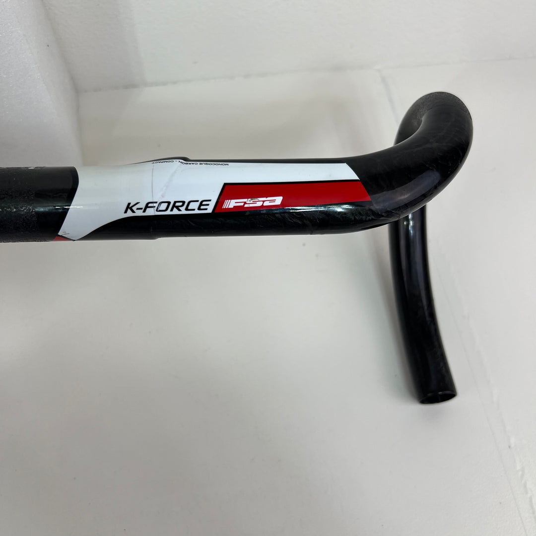 Used FSA K-Force Compact Road Bike Carbon Fiber Handlebar, 31.8mm, 44 cm, 225g