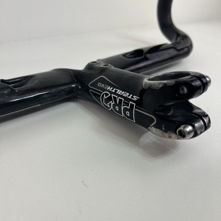 Used Shimano PRO Stealth Evo Carbon Fiber Integrated Handlebar, 112 mm, 42cm, 391g