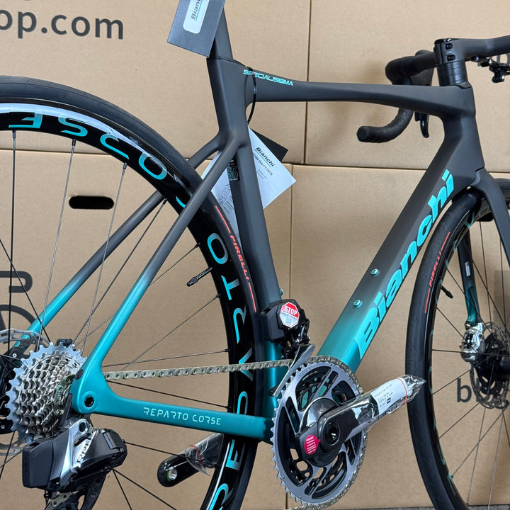 New Bianchi Specialissima RC, SRAM Red eTap AXS, 14 Pounds Climbing Bike, 55cm