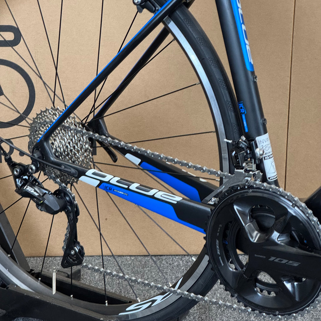 Used Blue Axino EX, 11-speed Shimano 105, Carbon Fiber Road Bike-2017, 52cm (
