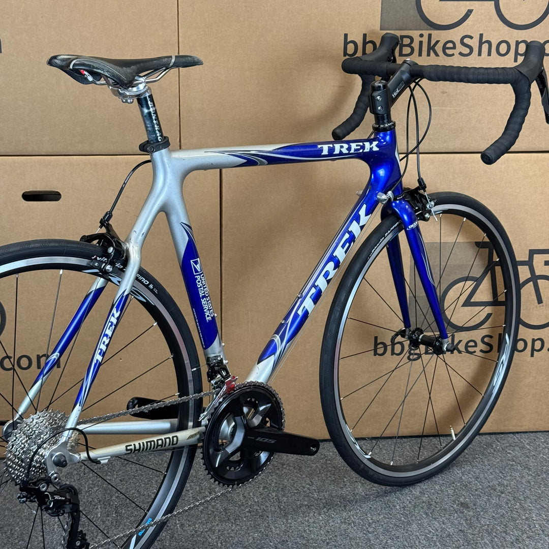 Used Trek 5200 USPS, 11-speed Shimano 105, Carbon Fiber Road Bike-2003, 58cm