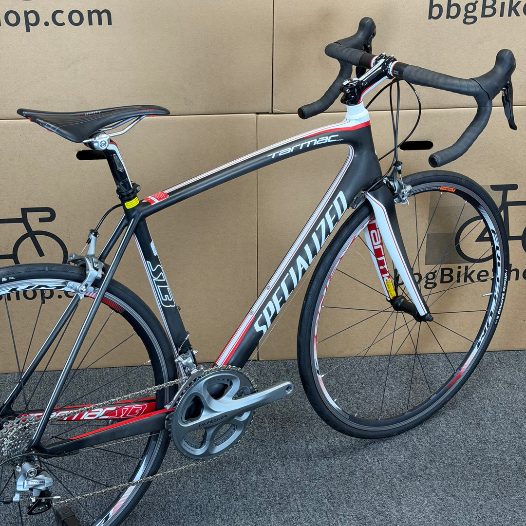 Used Specialized Tarmac, Shimano Ultegra, Carbon Fiber Road Bike, 56cm