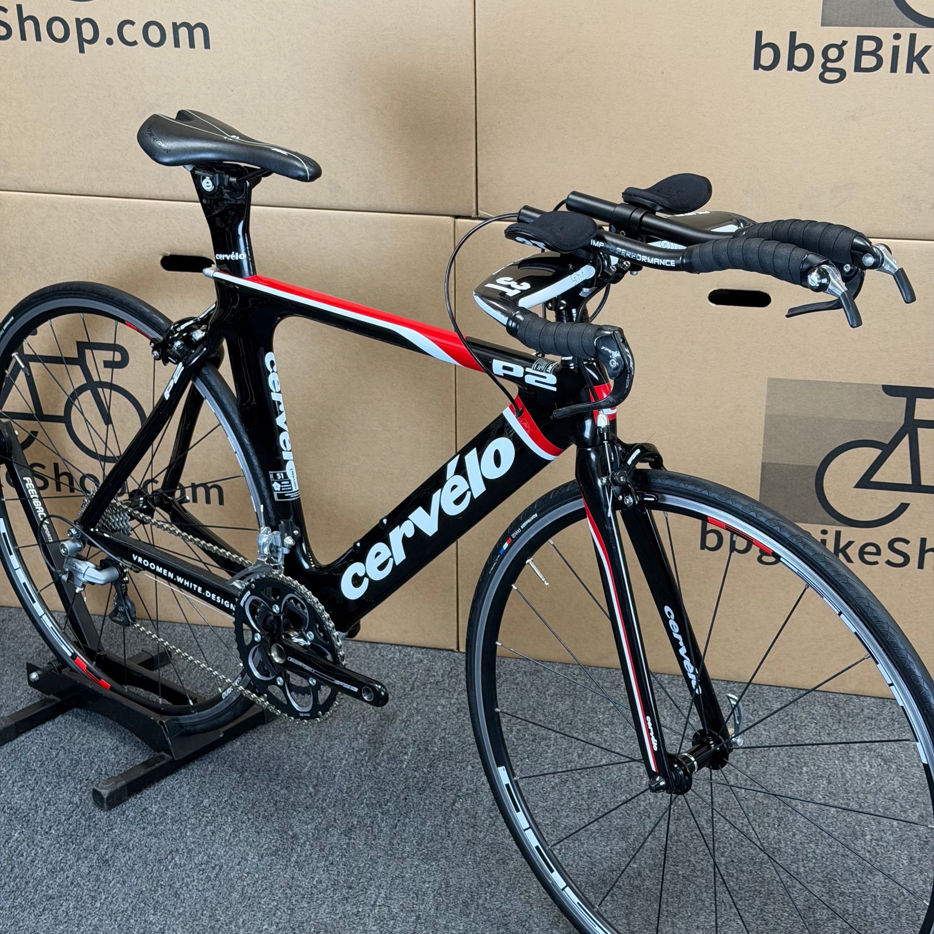 Used Cervelo P2, Carbon Fiber Triathlon Bike, 51cm