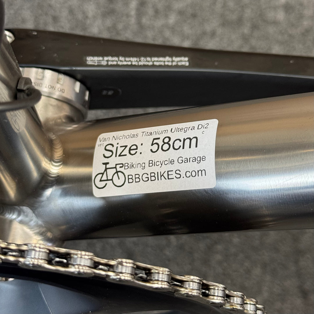 58cm Van Nicholas Titanium Road Bike, Shimano Ultegra Di2 11-speed, Carbon Fork