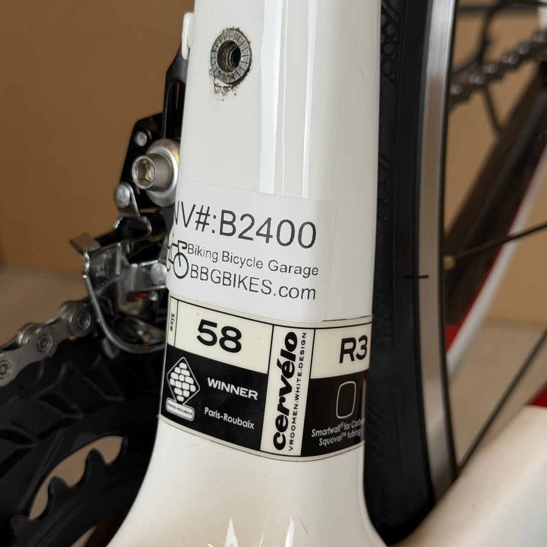 Used Cervelo R3, New 11-speed Shimano 105, Carbon Fiber Road Bike-2011, 58cm