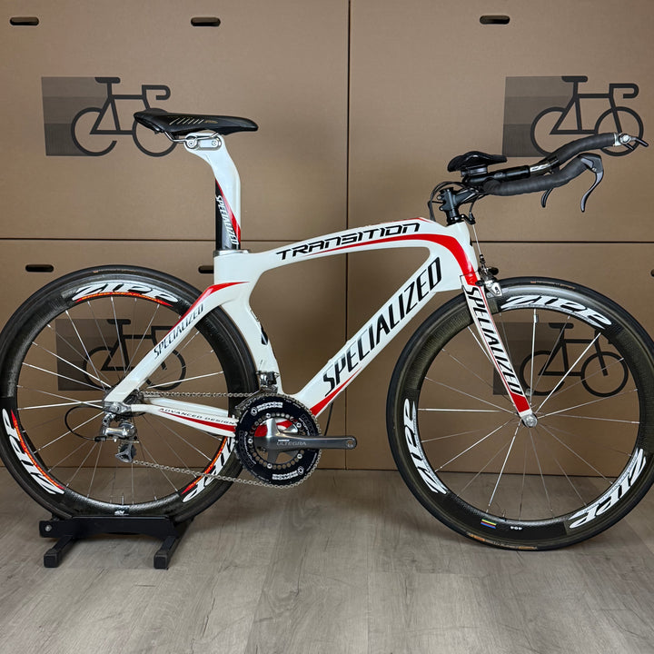 Used Specialized Transition Expert, Carbon Triathlon Bike, Zipp 404, Large 56cm