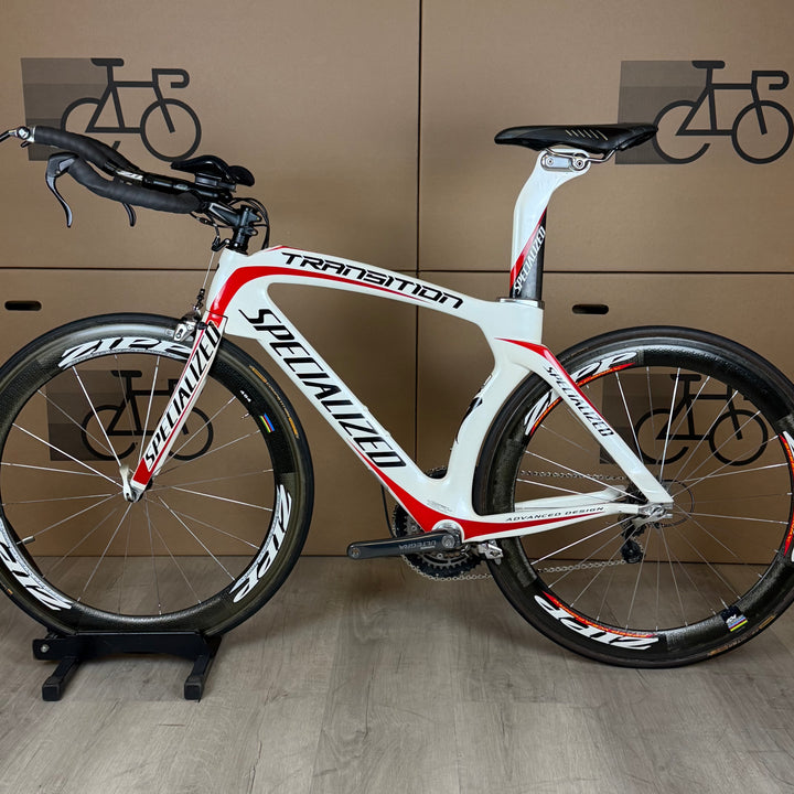 Used Specialized Transition Expert, Carbon Triathlon Bike, Zipp 404, Large 56cm