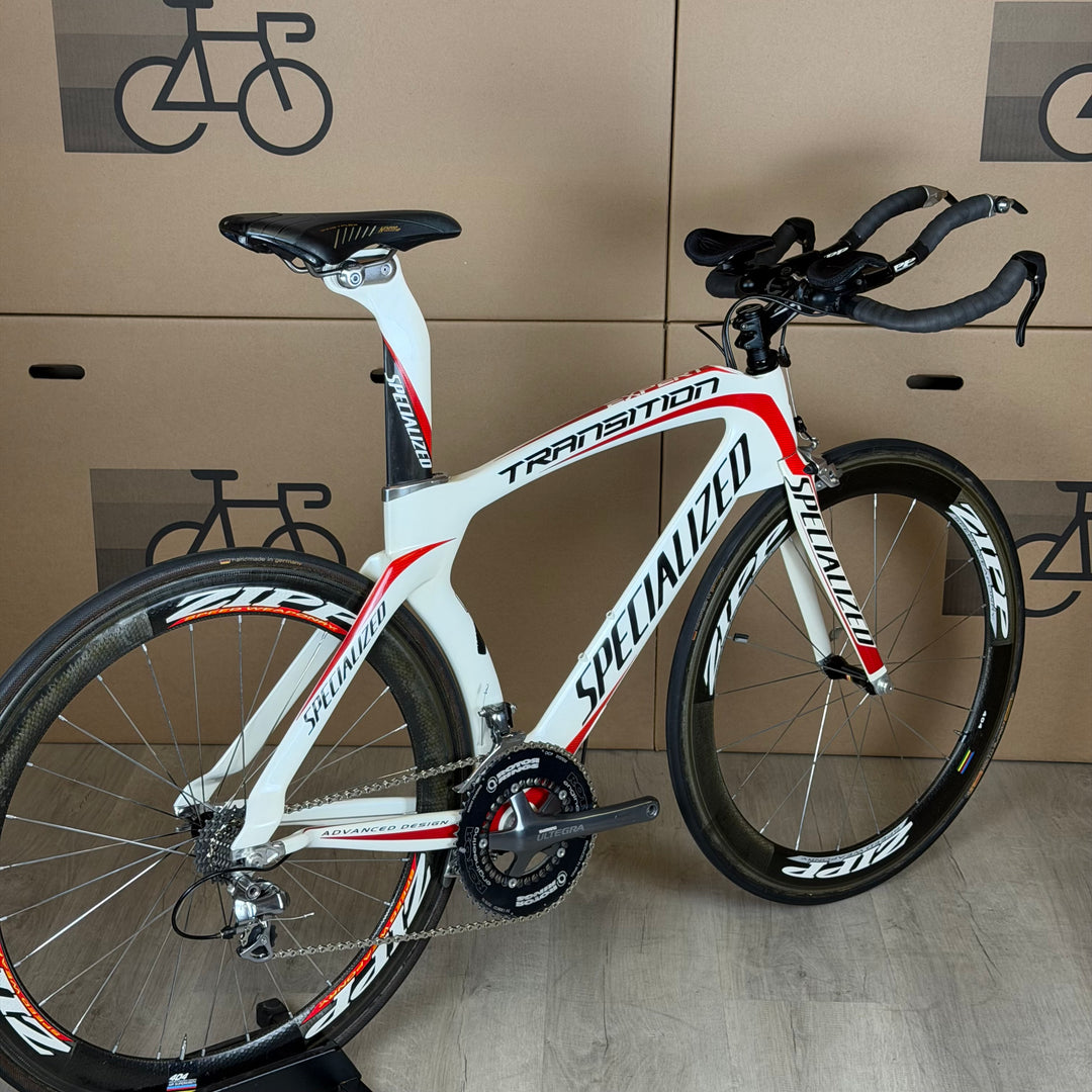 Used Specialized Transition Expert, Carbon Triathlon Bike, Zipp 404, Large 56cm