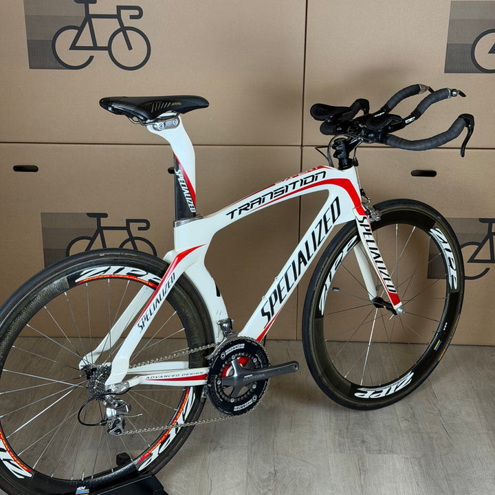 Used Specialized Transition Expert, Carbon Triathlon Bike, Zipp 404, Large 56cm