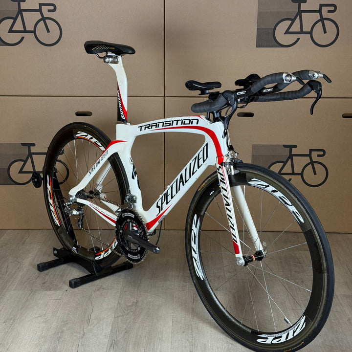 Used Specialized Transition Expert, Carbon Triathlon Bike, Zipp 404, Large 56cm