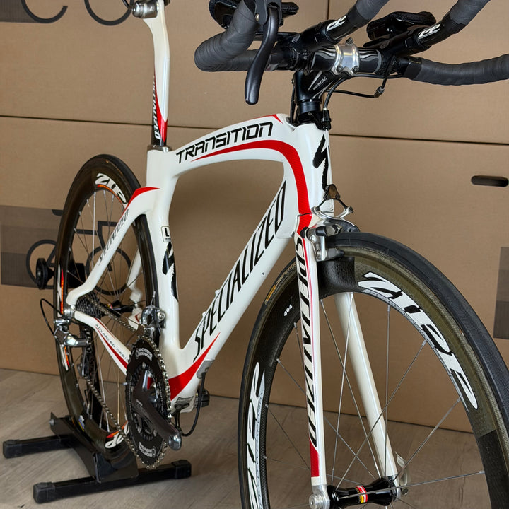 Used Specialized Transition Expert, Carbon Triathlon Bike, Zipp 404, Large 56cm