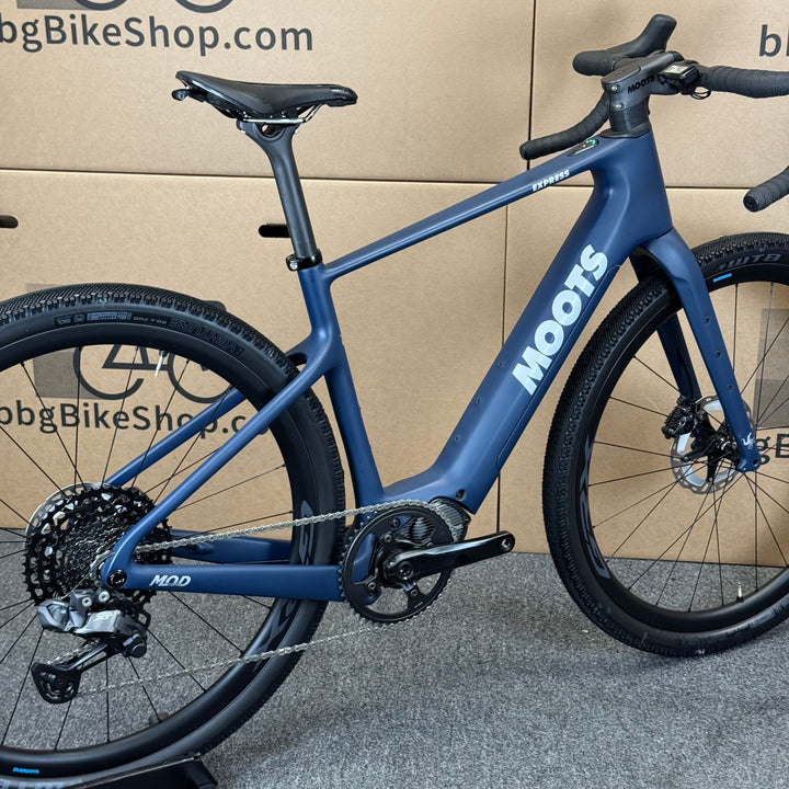 Demo, Moots Express, Carbon Gravel E-Bike, 28mph, Deore XT Di2, 2024, Medium